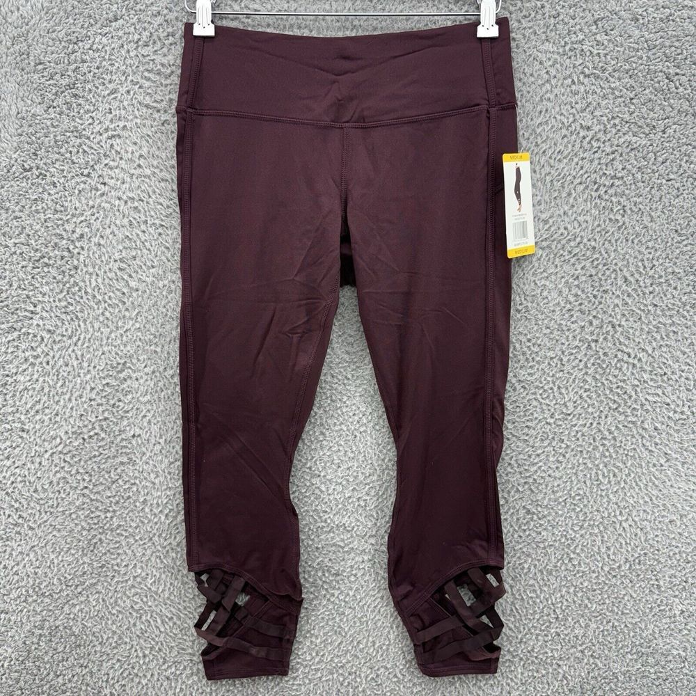 Active Life Women's Medium Workout Legging Strap Ankles‎ Cassis Plum NWT